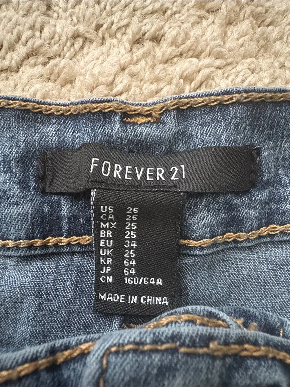 Forever 21 Dark Blue Denim High-Waist Women's Shorts